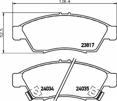 HELLA PAGID 8db355011081 -  Комплект тормозных колодок, дисковый тормоз